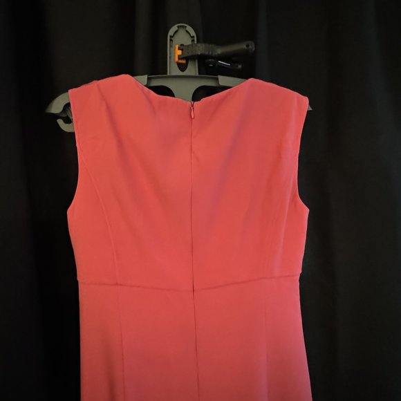 Lands' End Candy Pink Italian Crepe Empire Waist Circle Work Social Dress sz 2 - Picture 3 of 10